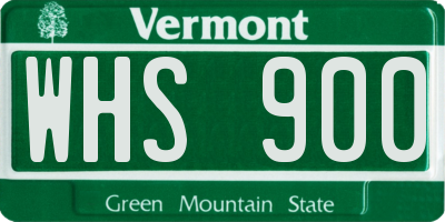 VT license plate WHS900