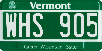 VT license plate WHS905