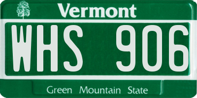 VT license plate WHS906