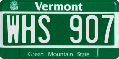 VT license plate WHS907