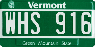 VT license plate WHS916