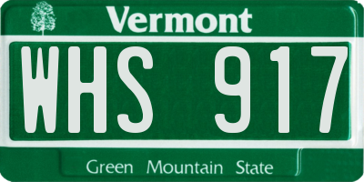 VT license plate WHS917