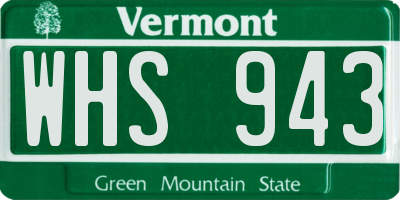 VT license plate WHS943