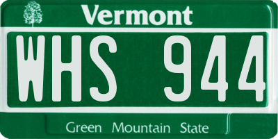 VT license plate WHS944