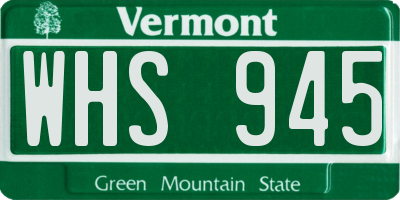 VT license plate WHS945