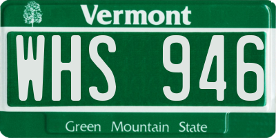 VT license plate WHS946