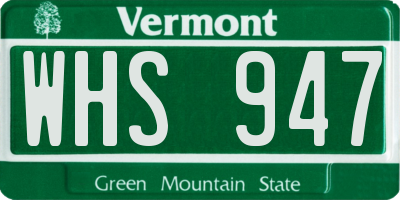 VT license plate WHS947