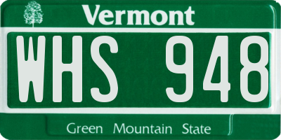 VT license plate WHS948