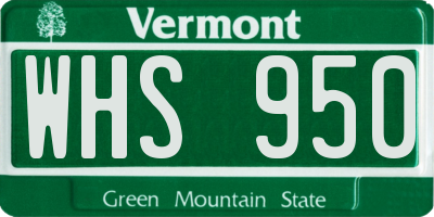 VT license plate WHS950