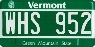 VT license plate WHS952