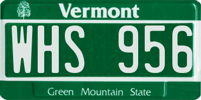 VT license plate WHS956