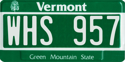 VT license plate WHS957