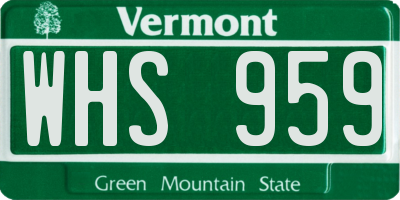 VT license plate WHS959