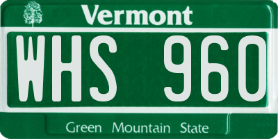 VT license plate WHS960
