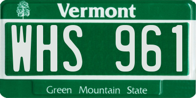 VT license plate WHS961