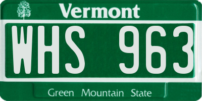 VT license plate WHS963