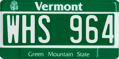 VT license plate WHS964