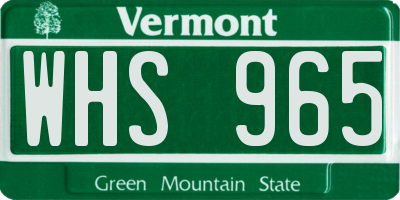 VT license plate WHS965