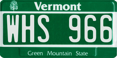 VT license plate WHS966