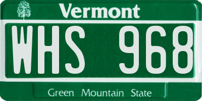 VT license plate WHS968