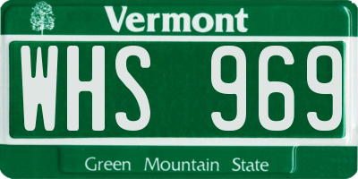 VT license plate WHS969