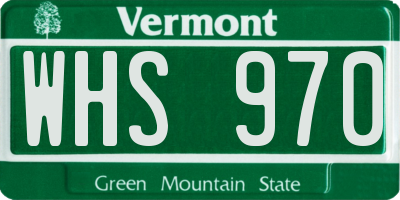 VT license plate WHS970