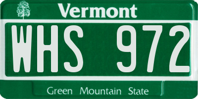 VT license plate WHS972