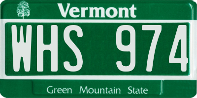VT license plate WHS974