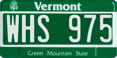 VT license plate WHS975