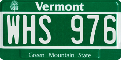 VT license plate WHS976