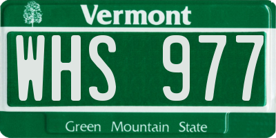 VT license plate WHS977