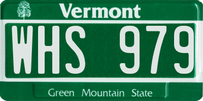 VT license plate WHS979