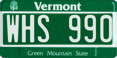 VT license plate WHS990