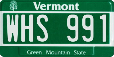 VT license plate WHS991