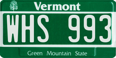 VT license plate WHS993