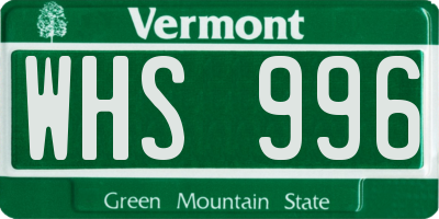 VT license plate WHS996