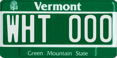 VT license plate WHT000
