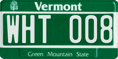 VT license plate WHT008