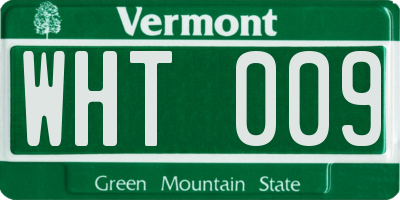 VT license plate WHT009