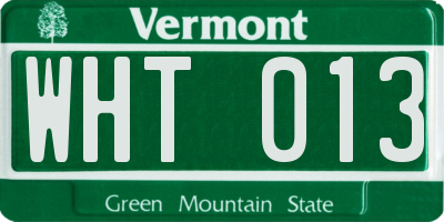 VT license plate WHT013
