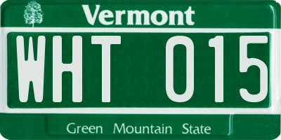 VT license plate WHT015