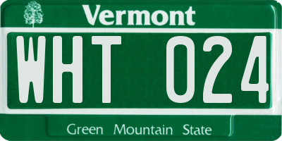 VT license plate WHT024