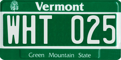 VT license plate WHT025