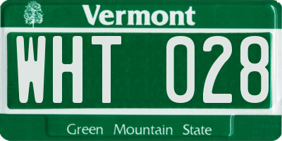 VT license plate WHT028
