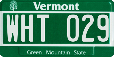 VT license plate WHT029
