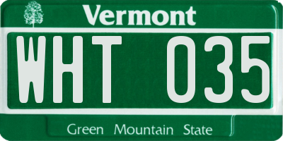 VT license plate WHT035