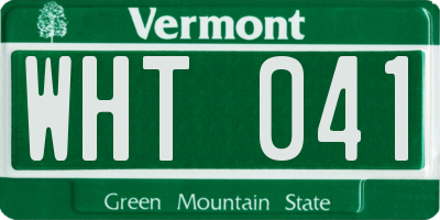 VT license plate WHT041