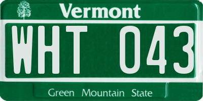 VT license plate WHT043