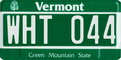 VT license plate WHT044