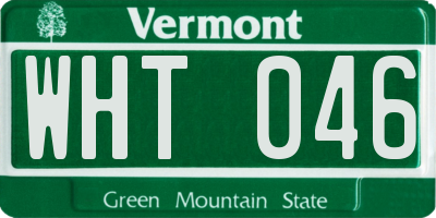 VT license plate WHT046